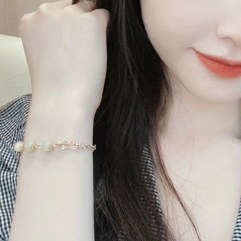 RUOK Colored Glaze Jade Bracelets Women's-1