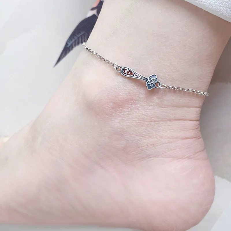 RUOK S925 Silver Anklets Women's-1