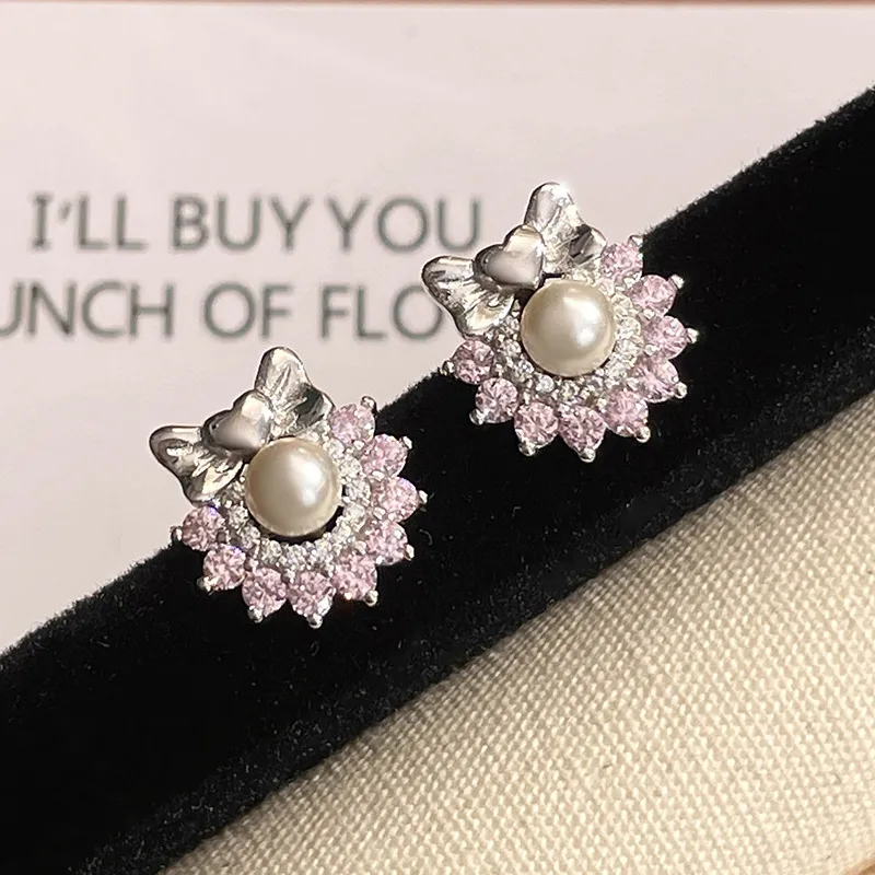 RUOK S925 Silver Stud Earrings Women's-3