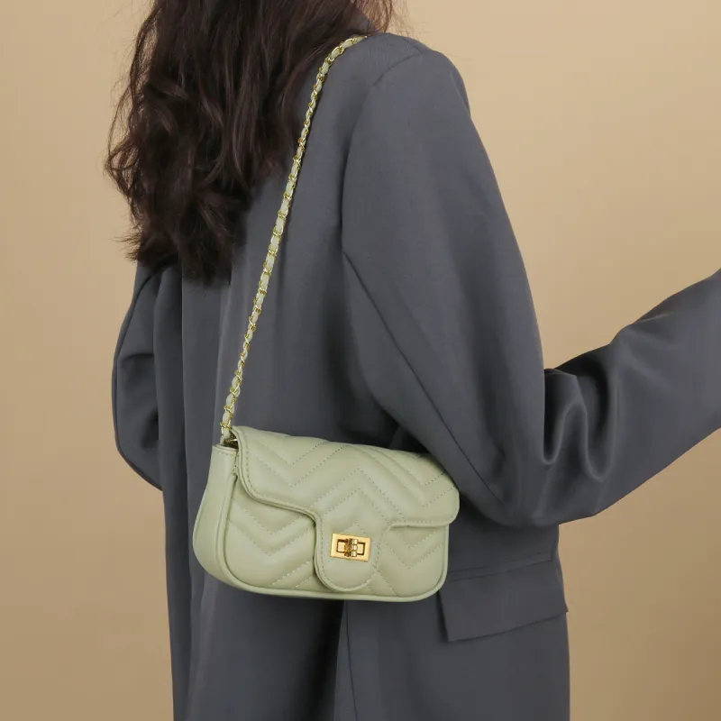 CHISIY Artificial Leather Small Square Bag Shoulder Bag, Crossbody Bag Trumpets Women's Fresh Green-3