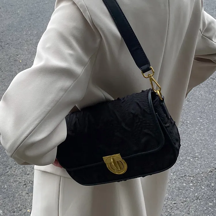 CHISIY Satin Small Square Bag, Shoulder Bag, Crossbody Bag Women's Black/White-9