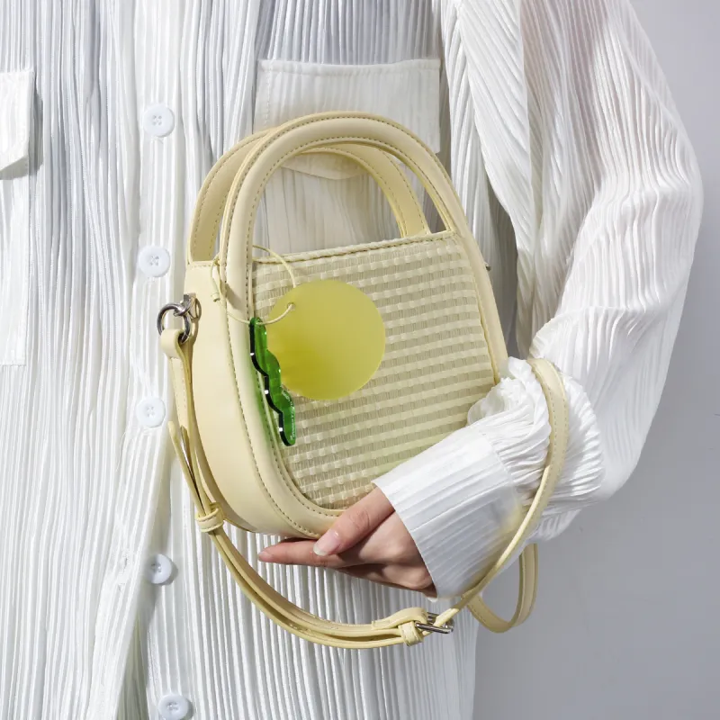 CHISIY Artificial Leather Shoulder Bag Saddle Bag Handbag Crossbody Bag Small Size Women's Purple/Yellow-6