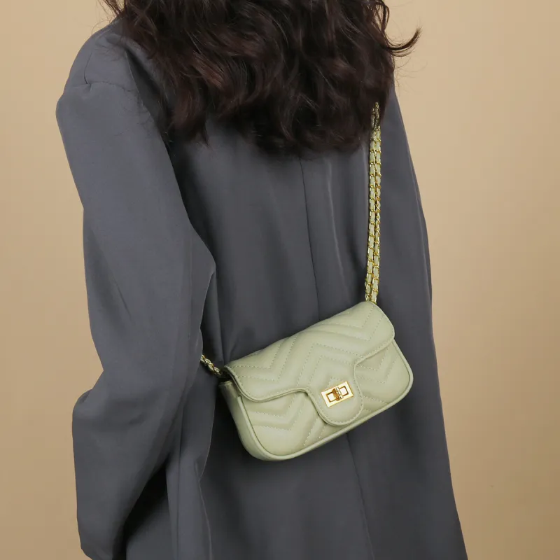 CHISIY Artificial Leather Small Square Bag Shoulder Bag, Crossbody Bag Trumpets Women's Fresh Green-1