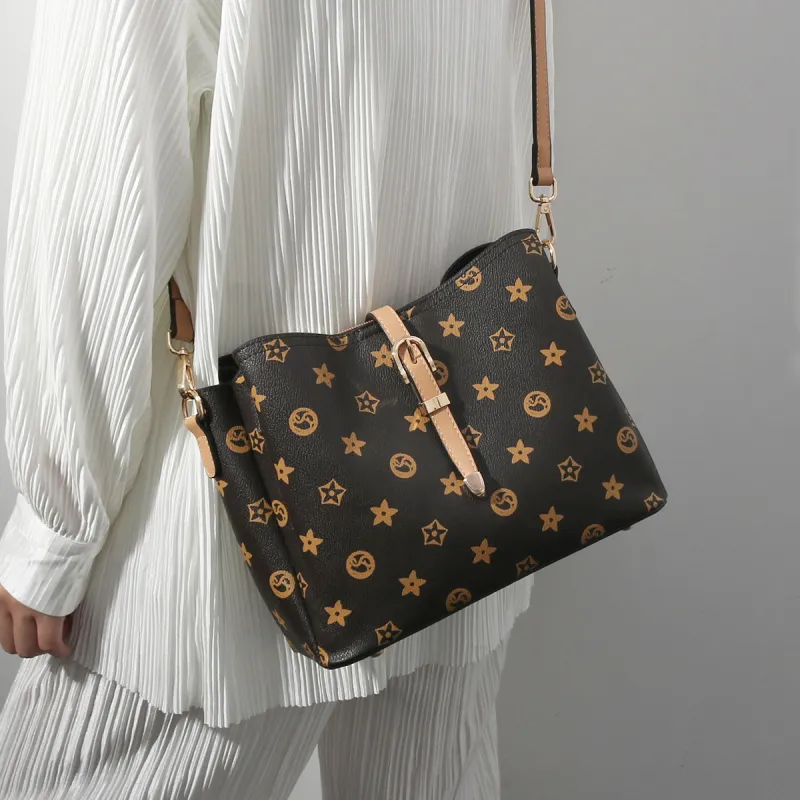 CHISIY Artificial Leather Tote Bag Shopping Bag Bucket Bag Shoulder Bag Regular Women's Brown-6