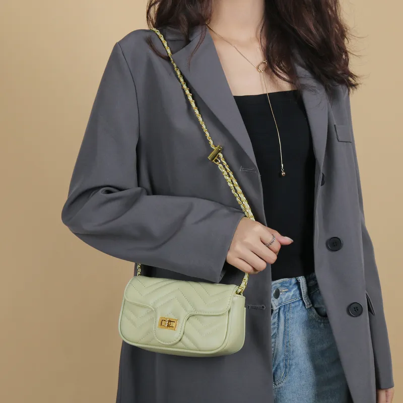 CHISIY Artificial Leather Small Square Bag Shoulder Bag, Crossbody Bag Trumpets Women's Fresh Green-2
