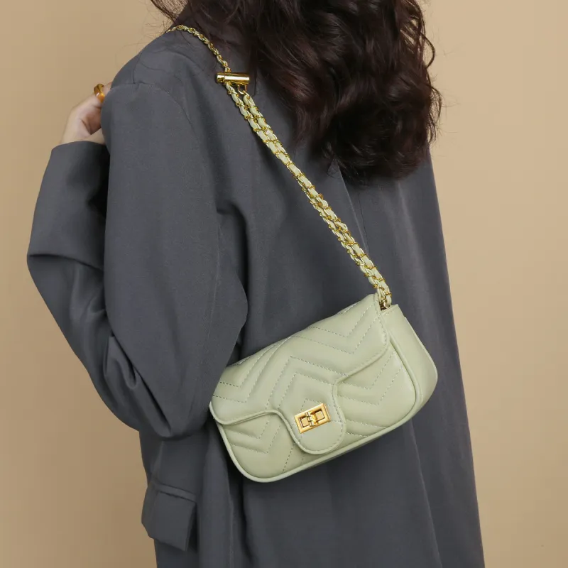 CHISIY Artificial Leather Small Square Bag Shoulder Bag, Crossbody Bag Trumpets Women's Fresh Green-4