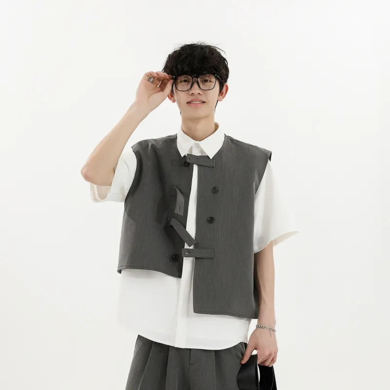 WELTER EXPERIMENT Fashion Minimalist Style Vest Unisex-24
