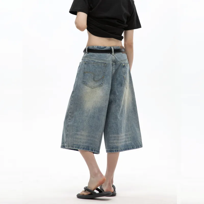 TIRED Denim Shorts Unisex-13