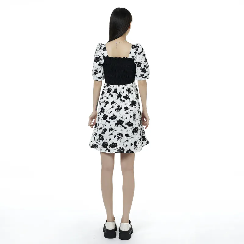 QYPRF Short Sleeved Dresses Women's Black/White-2