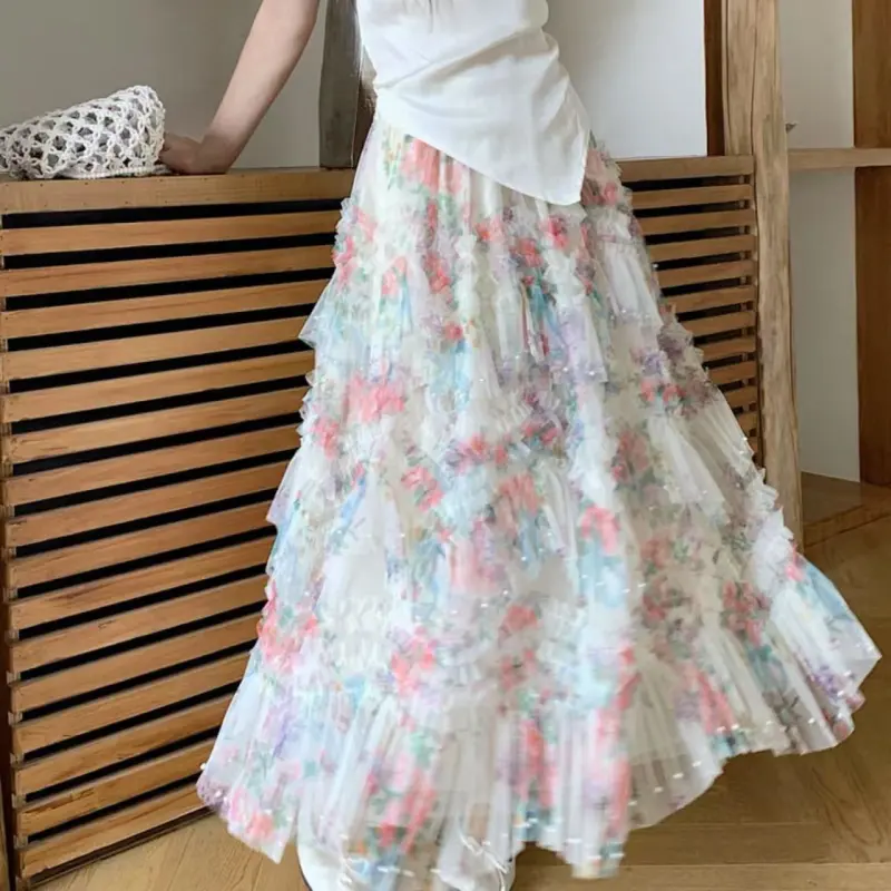 QYPRF Casual Long Skirt Women's-2