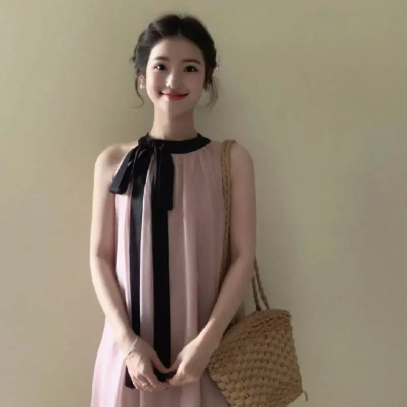 QYPRF Sleeveless Dress Women's Pink-11