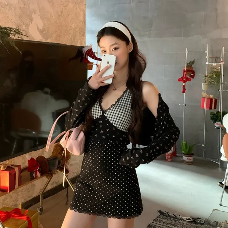 QYPRF Sleeveless Dress Women's Black White-5