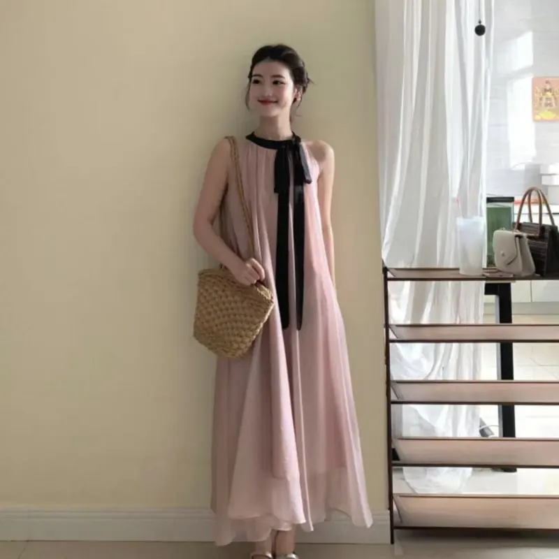 QYPRF Sleeveless Dress Women's Pink-10