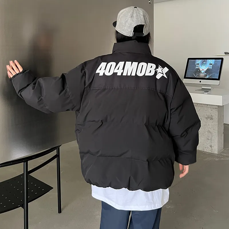 404MOB GANG Puffer Jacket Includes Gift Box Sets Unisex Black-4