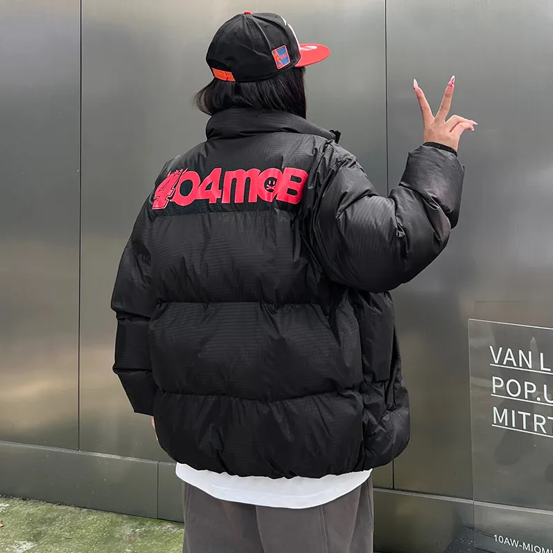 404MOB GANG Puffer Jacket Unisex Black-4