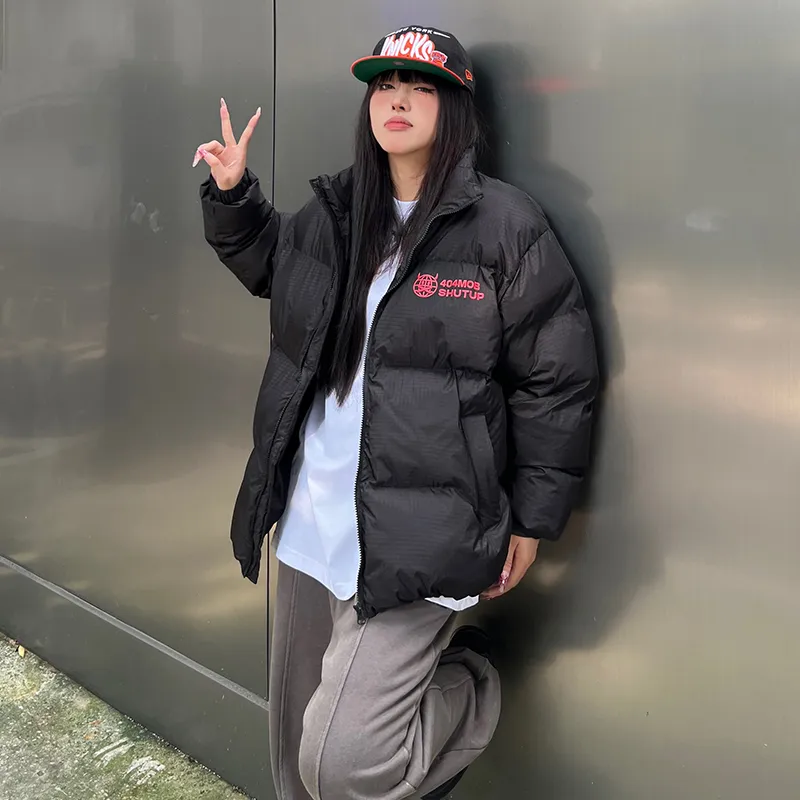 404MOB GANG Puffer Jacket Unisex Black-10