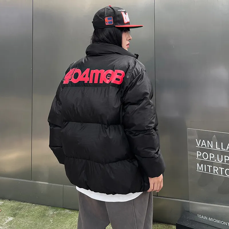 404MOB GANG Puffer Jacket Unisex Black-2
