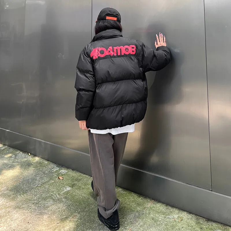 404MOB GANG Puffer Jacket Unisex Black-11