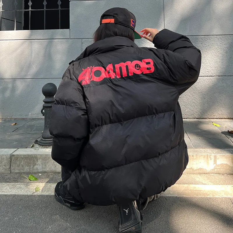 404MOB GANG Puffer Jacket Unisex Black-9