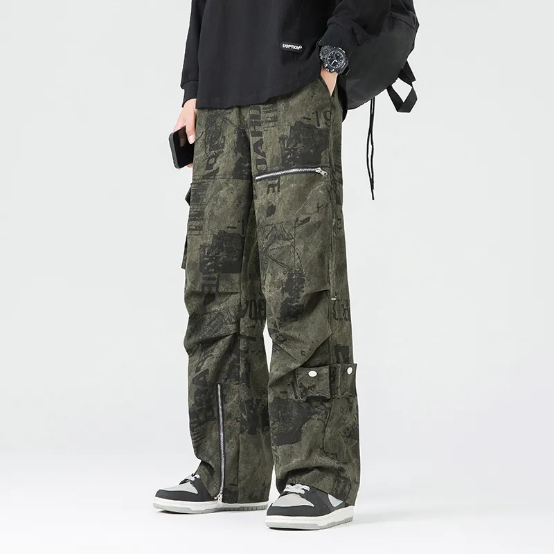 MEIPIN TANG Casual Pants Unisex Army Green-2