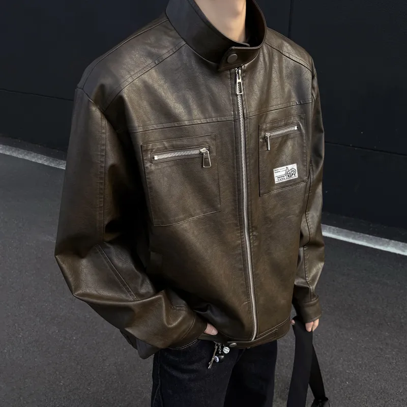 MEIPIN TANG Leather Jacket Unisex-8