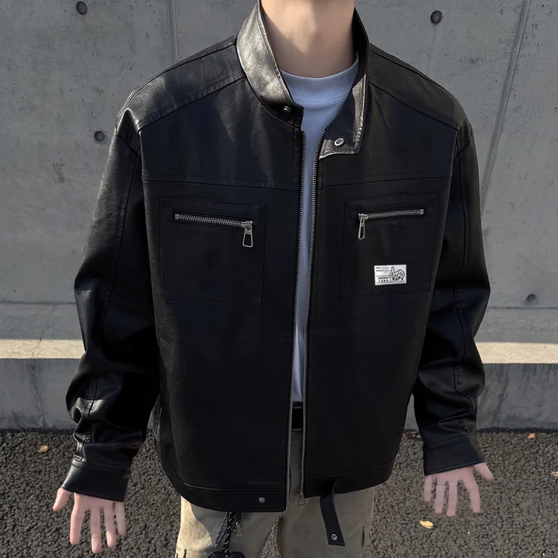 MEIPIN TANG Leather Jacket Unisex-13