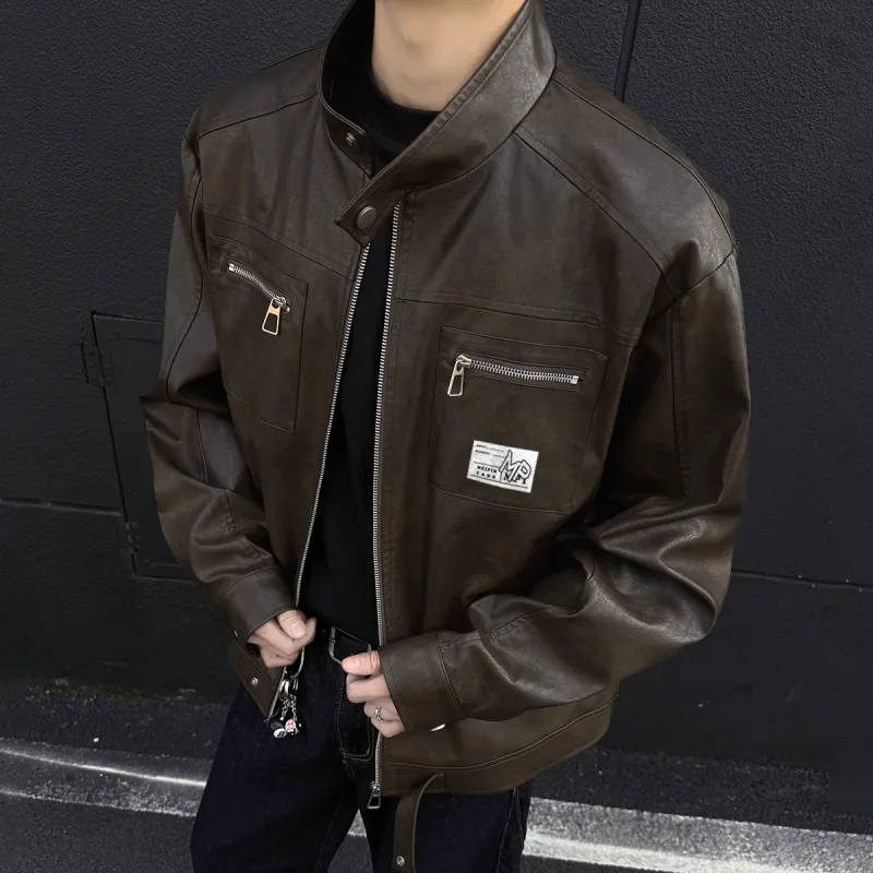 MEIPIN TANG Leather Jacket Unisex-9