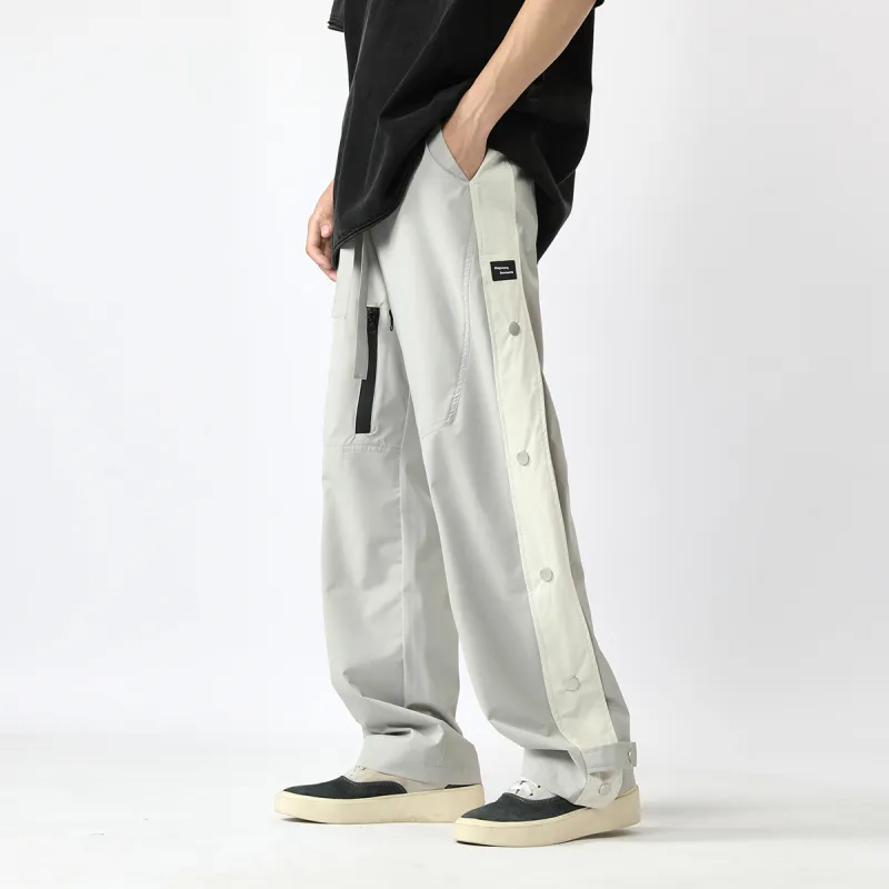 MEIPIN TANG Casual Pants Unisex Gray Green-3