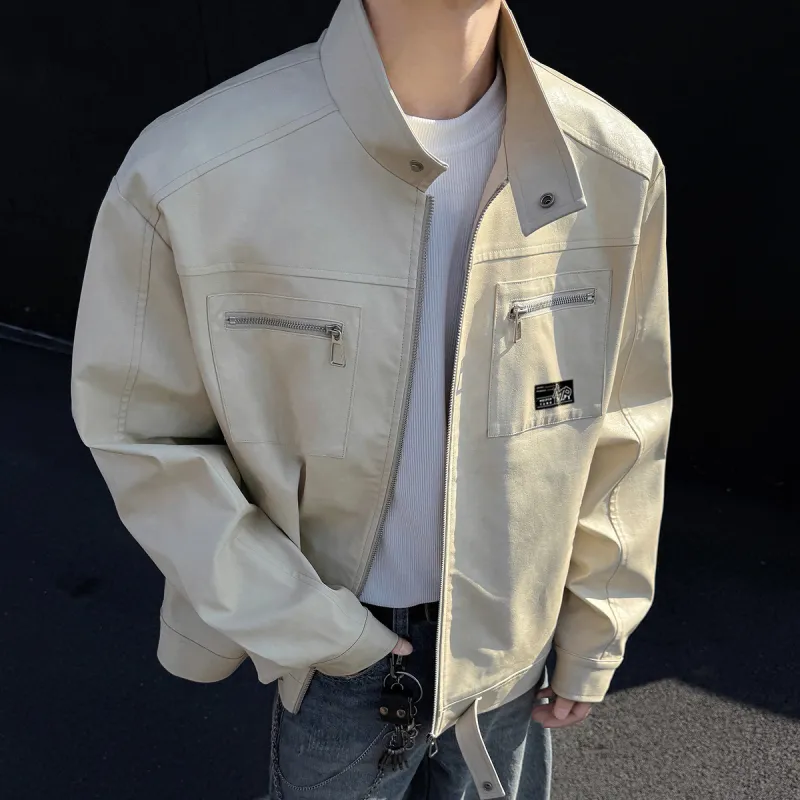 MEIPIN TANG Leather Jacket Unisex-3