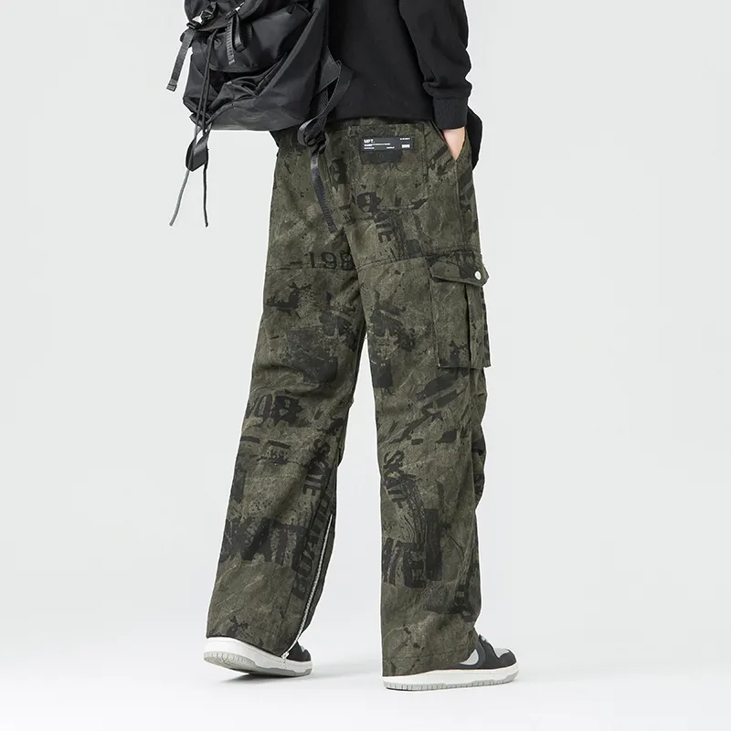 MEIPIN TANG Casual Pants Unisex Army Green-5