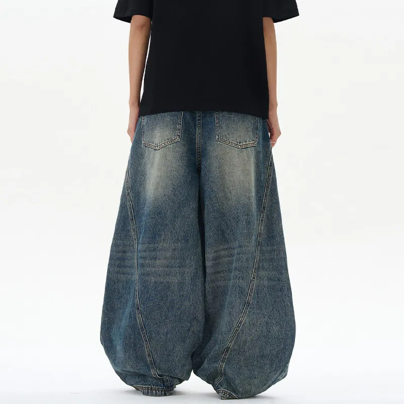 MEIPIN TANG Jeans Unisex Vintage Blue-5