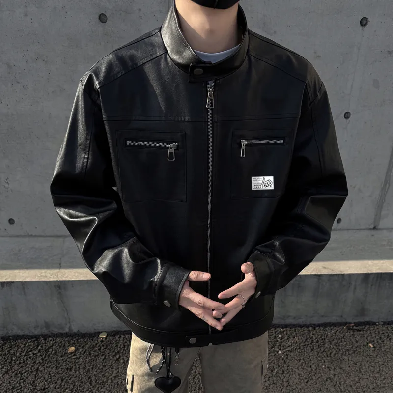 MEIPIN TANG Leather Jacket Unisex-14