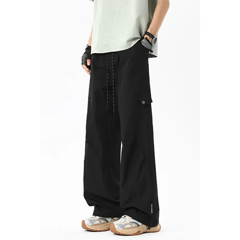 NOWSTIME Casual Pants Unisex Pure Black-5