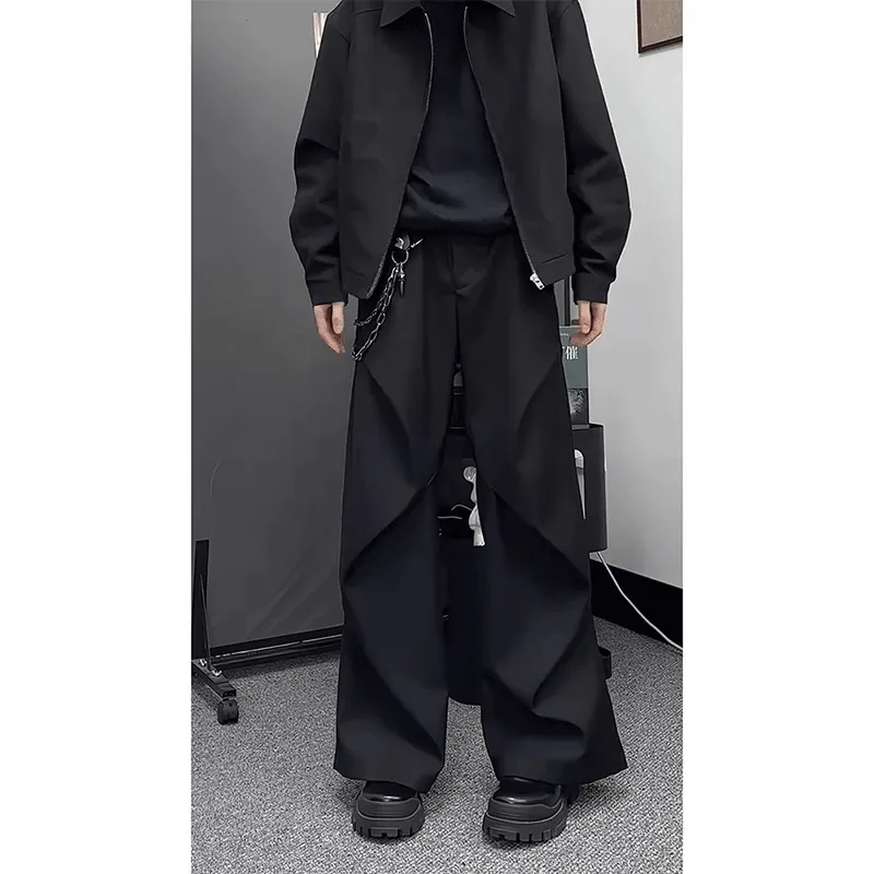 PAINT STAIN Casual Pants Unisex Black-10