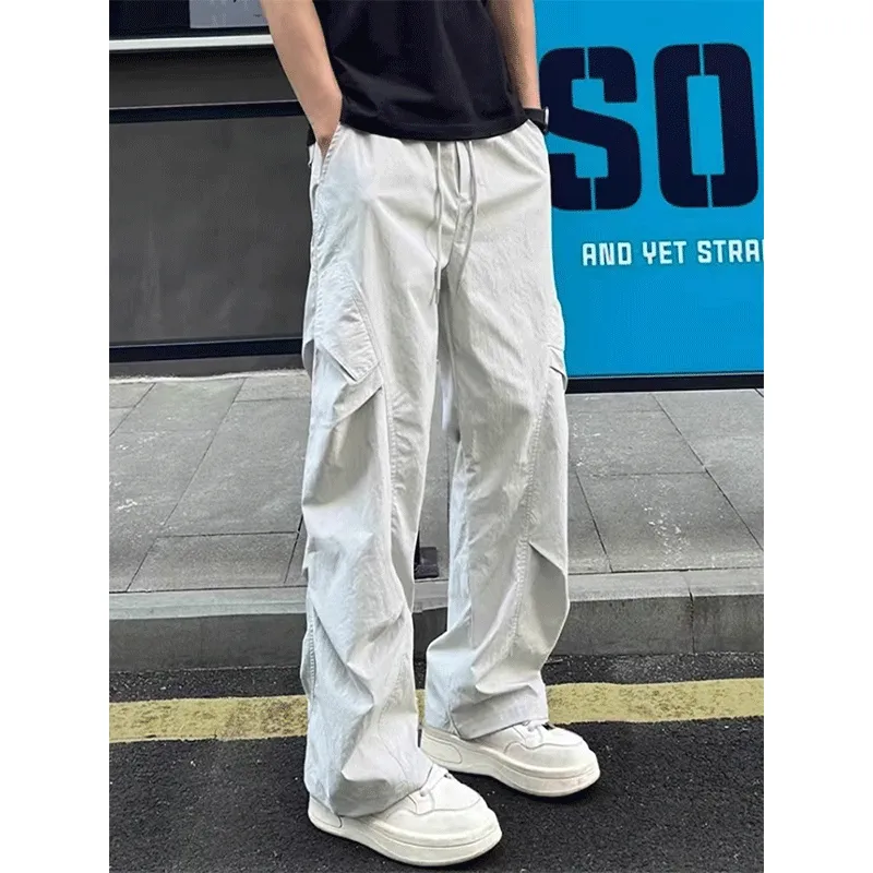 NOWSTIME Casual Pants Unisex Light Gray-2