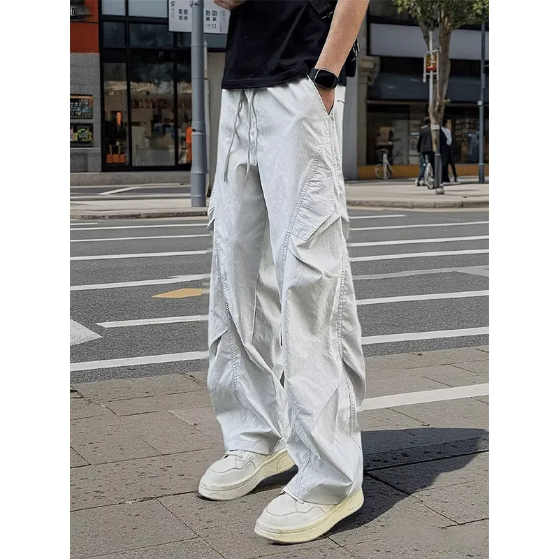 NOWSTIME Casual Pants Unisex Light Gray-3