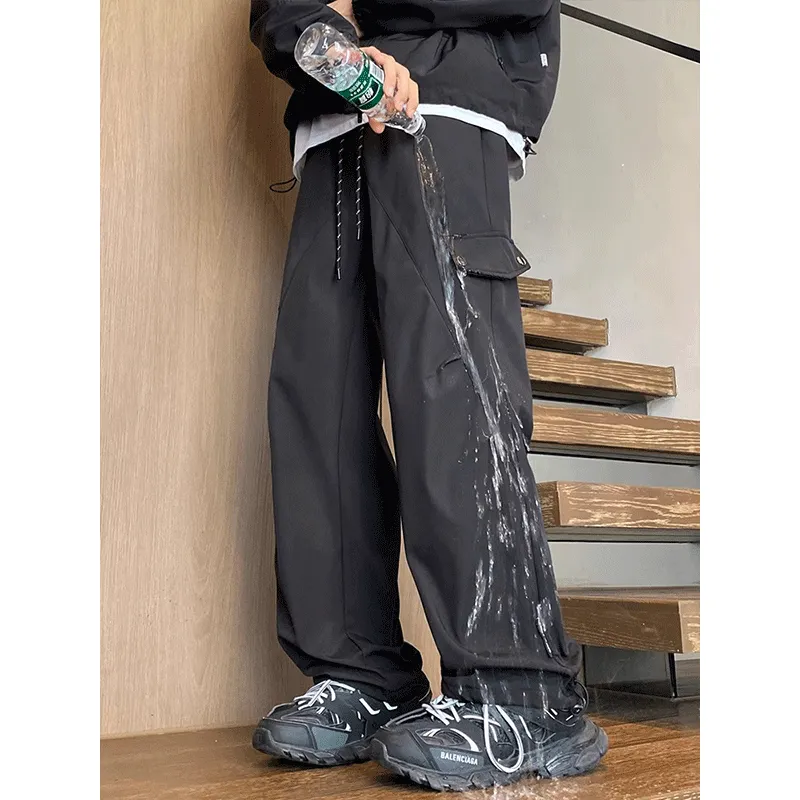 NOWSTIME Casual Pants Unisex Pure Black-3