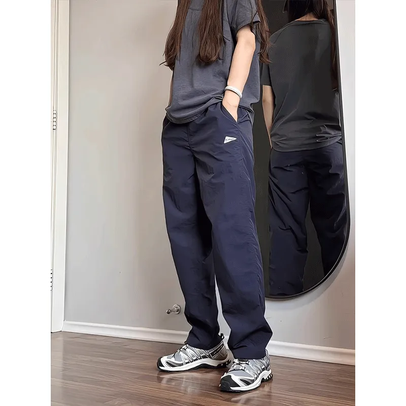 NOWSTIME Casual Pants Unisex Navy Blue-5