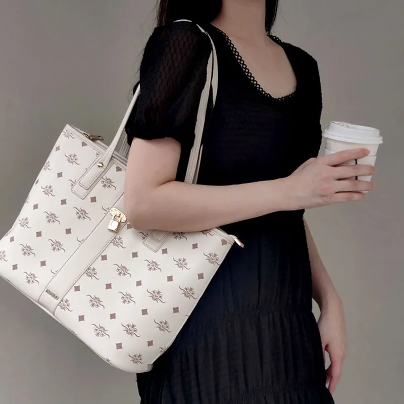 Mosiliri Artificial Leather Tote Bag Shopping Bag Shoulder Bags Women's-3