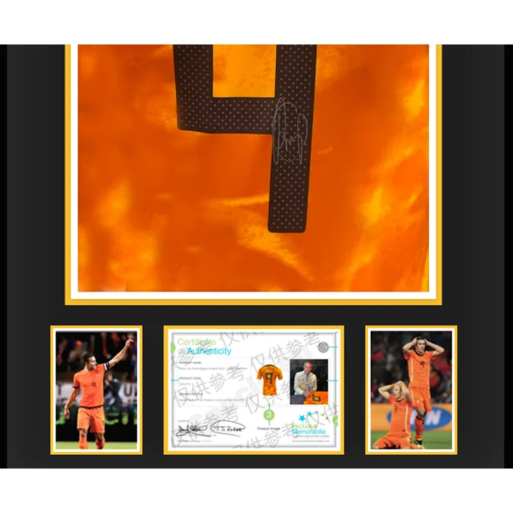 Three For 2022 23 Dutch National Team Season Jersey EM Certificate, Deluxe Mounting, Outer Frame Approx. 65x85cm Unisex-2