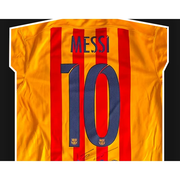 Three For FC Barcelona Jersey Icons Certificate Framed Outer Frame Approximately 65x85cm Unisex-1