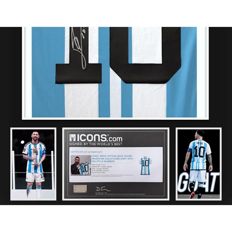 Three For Argentina National Team Jersey Exquisite Mounting, Outer Frame Approx. 65x85cm-2