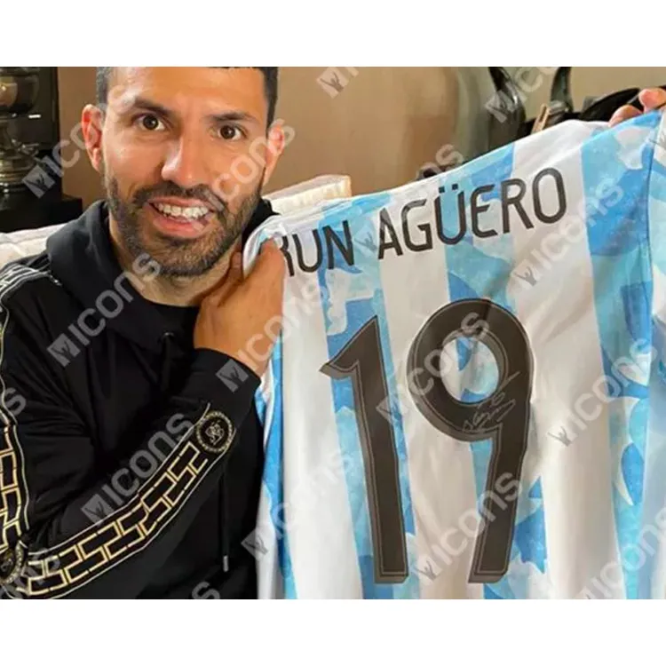 Three For 2020 Argentina National Team Copa America Jersey Icons Certificate Framed Unisex-3