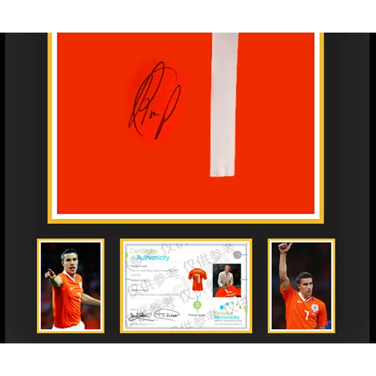 Three For 2018 10 Season Dutch National Team Jersey EM Certificate, Deluxe Mounting, Outer Frame Approx. 65x85cm Unisex-2