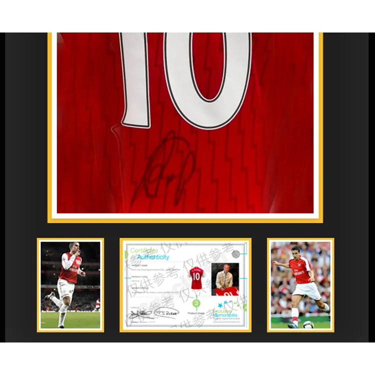 Three For 2023 24 Arsenal Team Jersey EM Certificate With Premium Mounting, Outer Frame Approx. 65x85cm Unisex-2