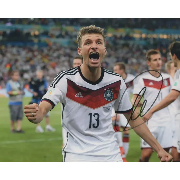Three For Thomas Müller, Autographed Photo, Includes Certificate And Framed-3