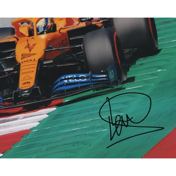 Three For F1 Driver Lando Norris Signed Photo With Certificate Framed-4