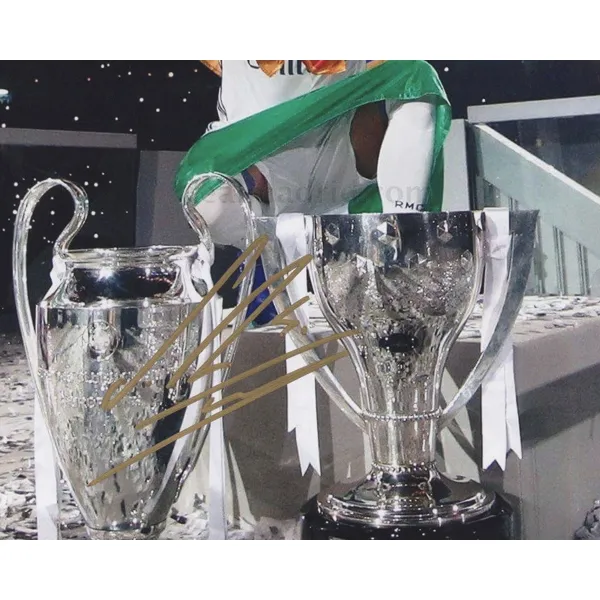 Three For 16-17 Real Madrid Team Ramos Signed Photo Piece Included SA Certificate Champions Trophy-2