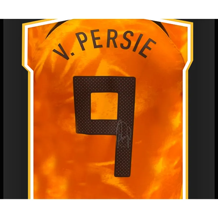 Three For 2022 23 Dutch National Team Season Jersey EM Certificate, Deluxe Mounting, Outer Frame Approx. 65x85cm Unisex-1