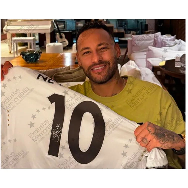 Three For Santos Team Jersey EM Certificate, Deluxe Mounting, Outer Frame Approx. 65x85cm Unisex-3